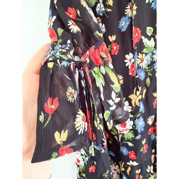 Sezane Sézane | India Dress Black Floral | Sz 36 // US Sz 4 - Picture 4 of 12